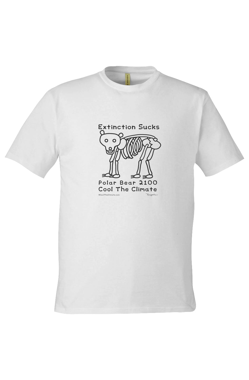 Extinction Sucks - White - Polar Bear Skeleton