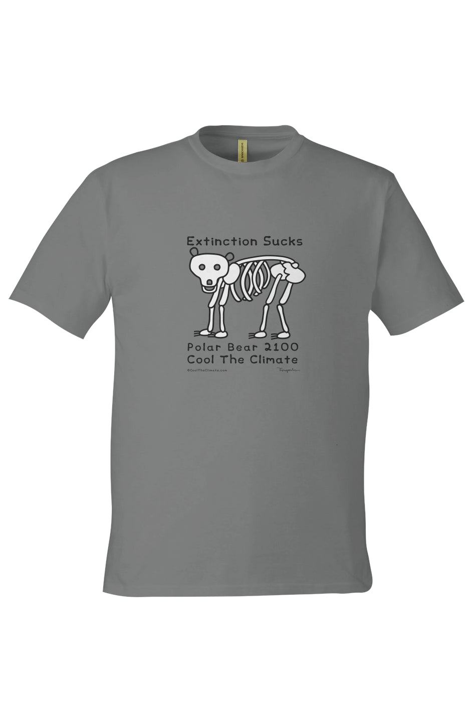 Extinction Sucks - Charcoal - Polar Bear Skeleton