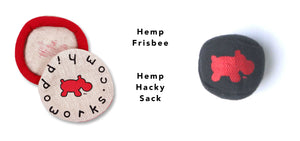 Hemp frisbee hemp hacky sack