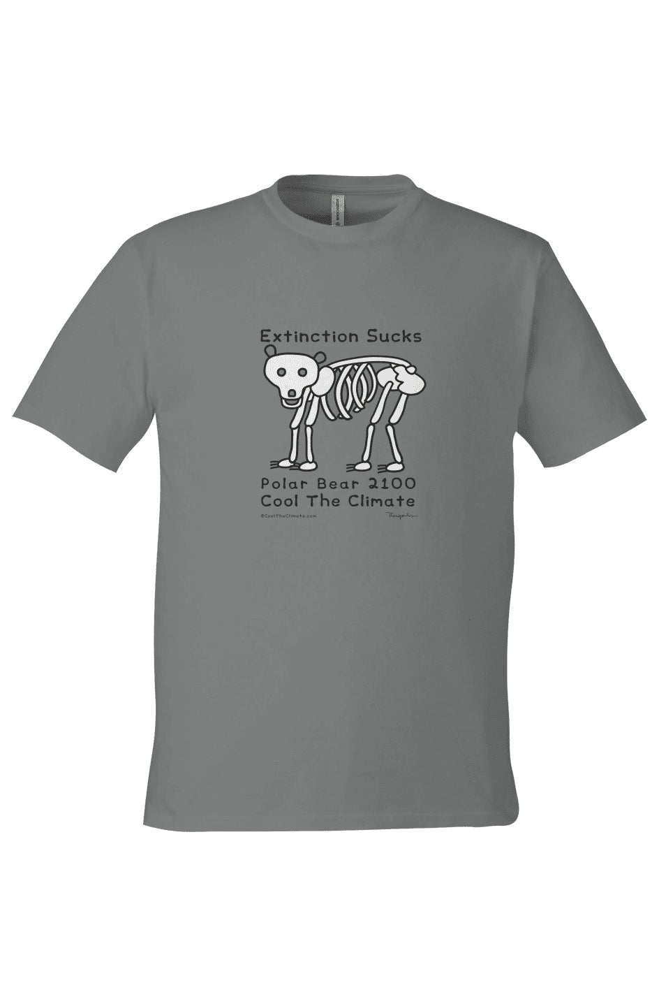 Extinction Sucks - Charcoal - Polar Bear Skeleton - Cool The Climate