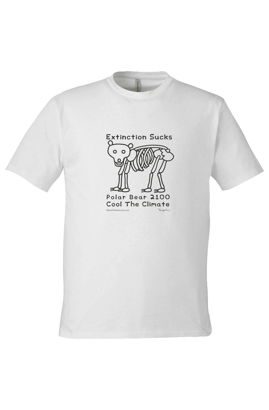 Extinction Sucks - White - Polar Bear Skeleton - Cool The Climate